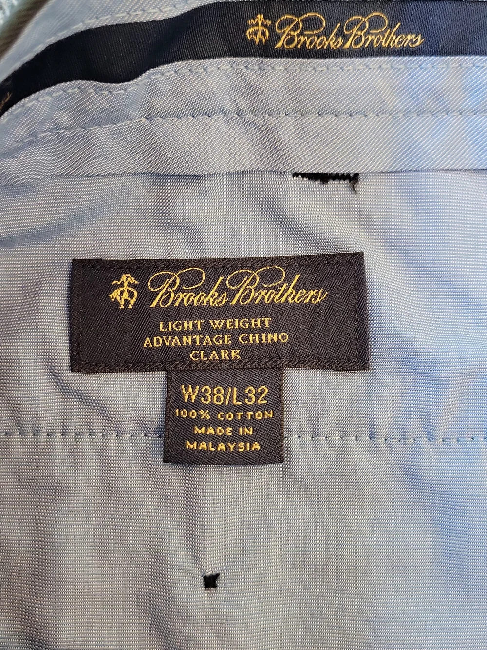 Brooks Brothers Advantage Chino Clark Men's 38x32 Black Golf‎ Pants Lightweight